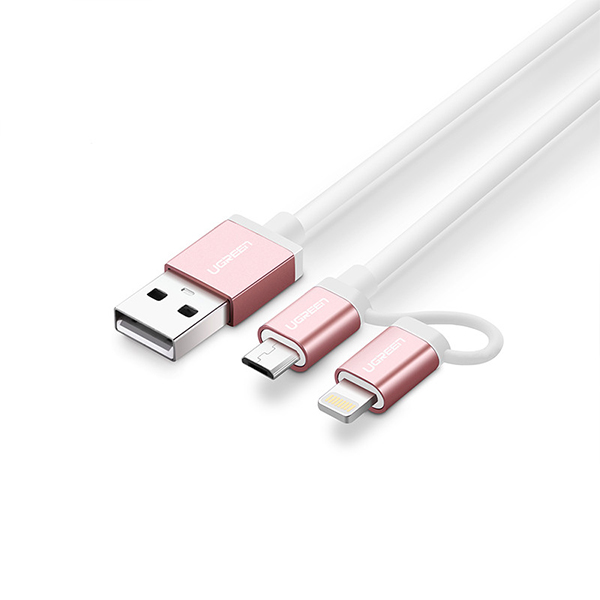 V28-ACBUGN30470-01_13 UGREEN Micro-USB to USB Cable with MFI Certified iPhone Adapter 1M (30470) - Image 1