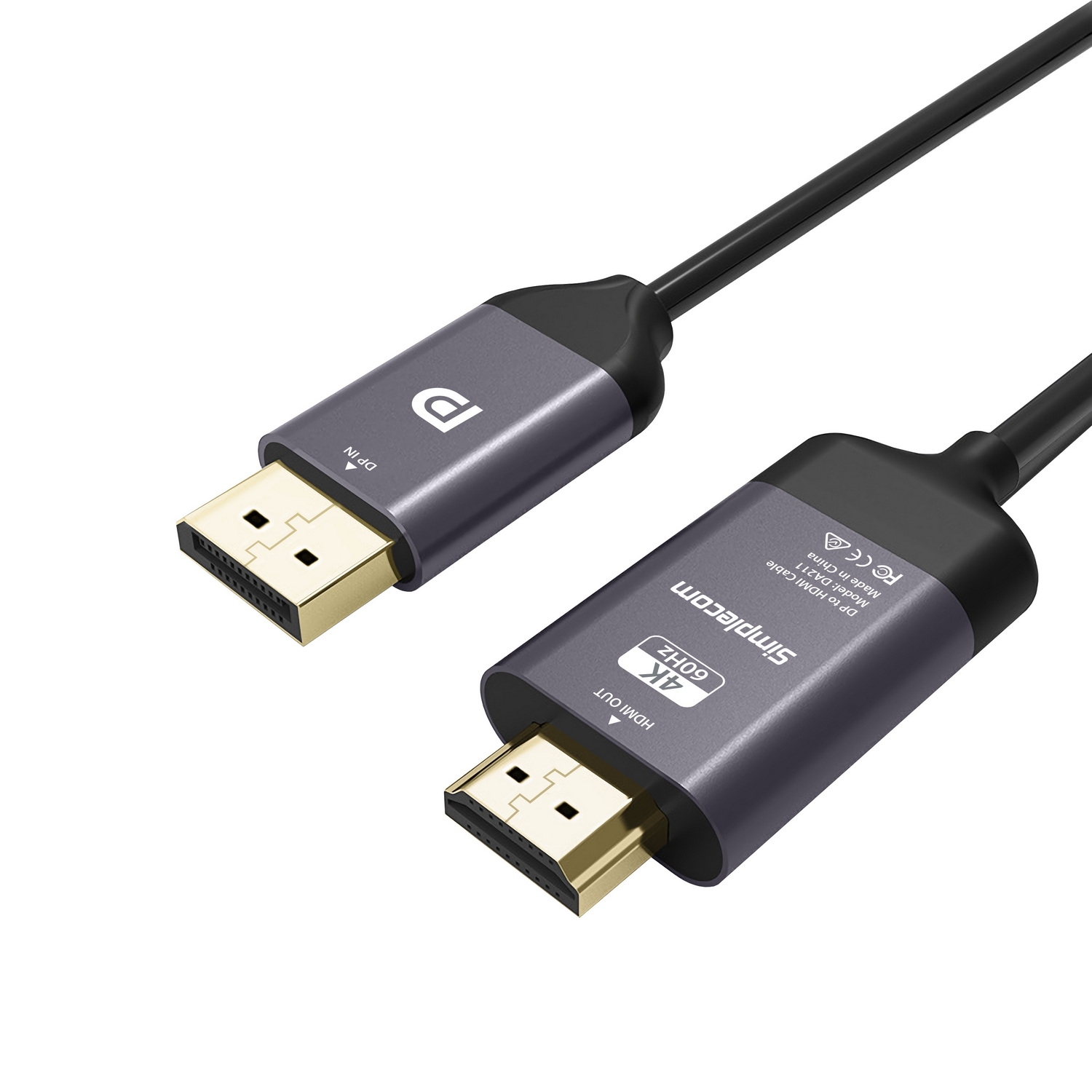 V28-DA211-da211_1-00 Simplecom DA211 Active DisplayPort to HDMI 2.0 Cable 2M 4K@60Hz - Image 1