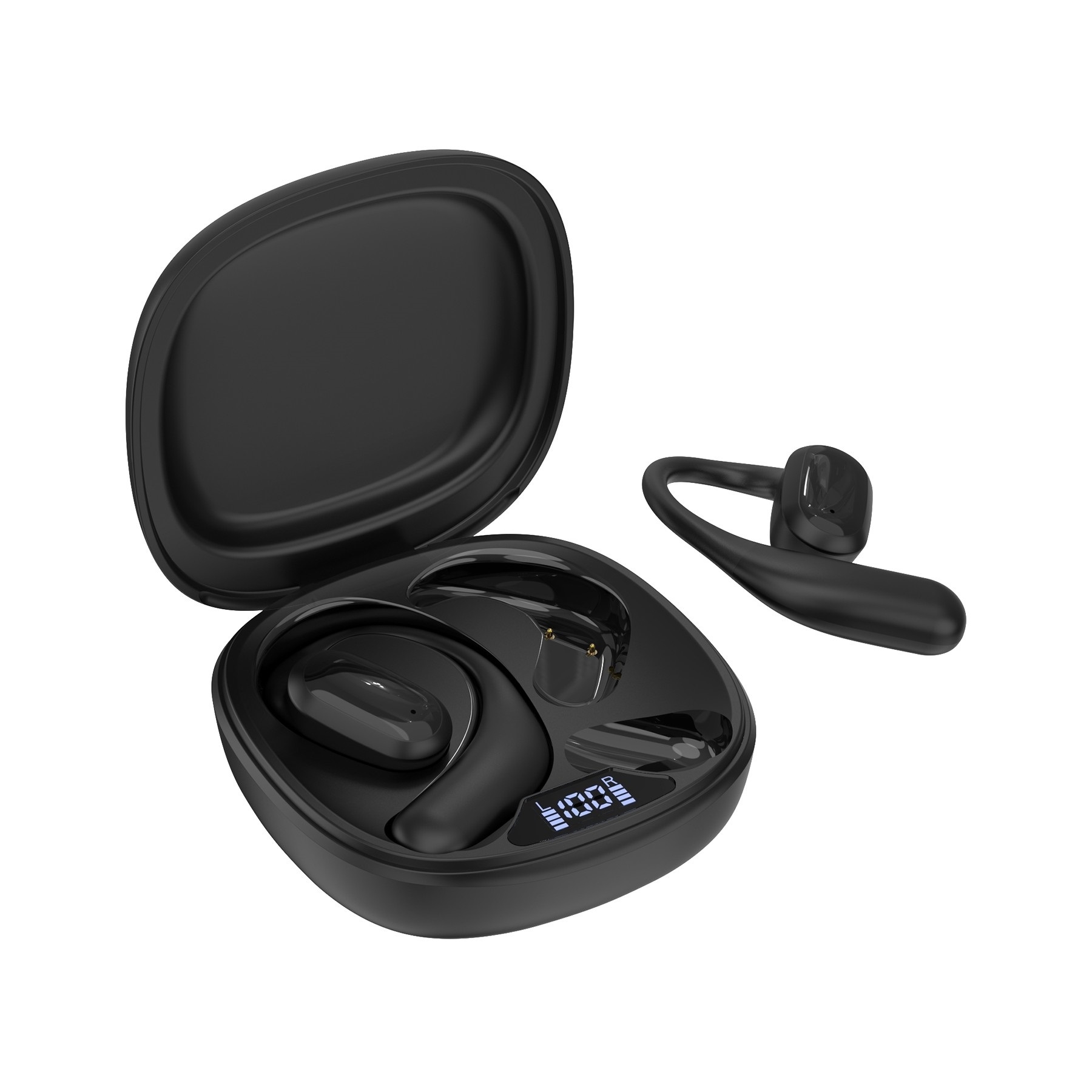 V28-ELECHOBHT25BK-184115-00 CHOETECH BH-T25 OWS Painless New Concept Bluetooth Earbuds V5.3 TWS Black - Image 1