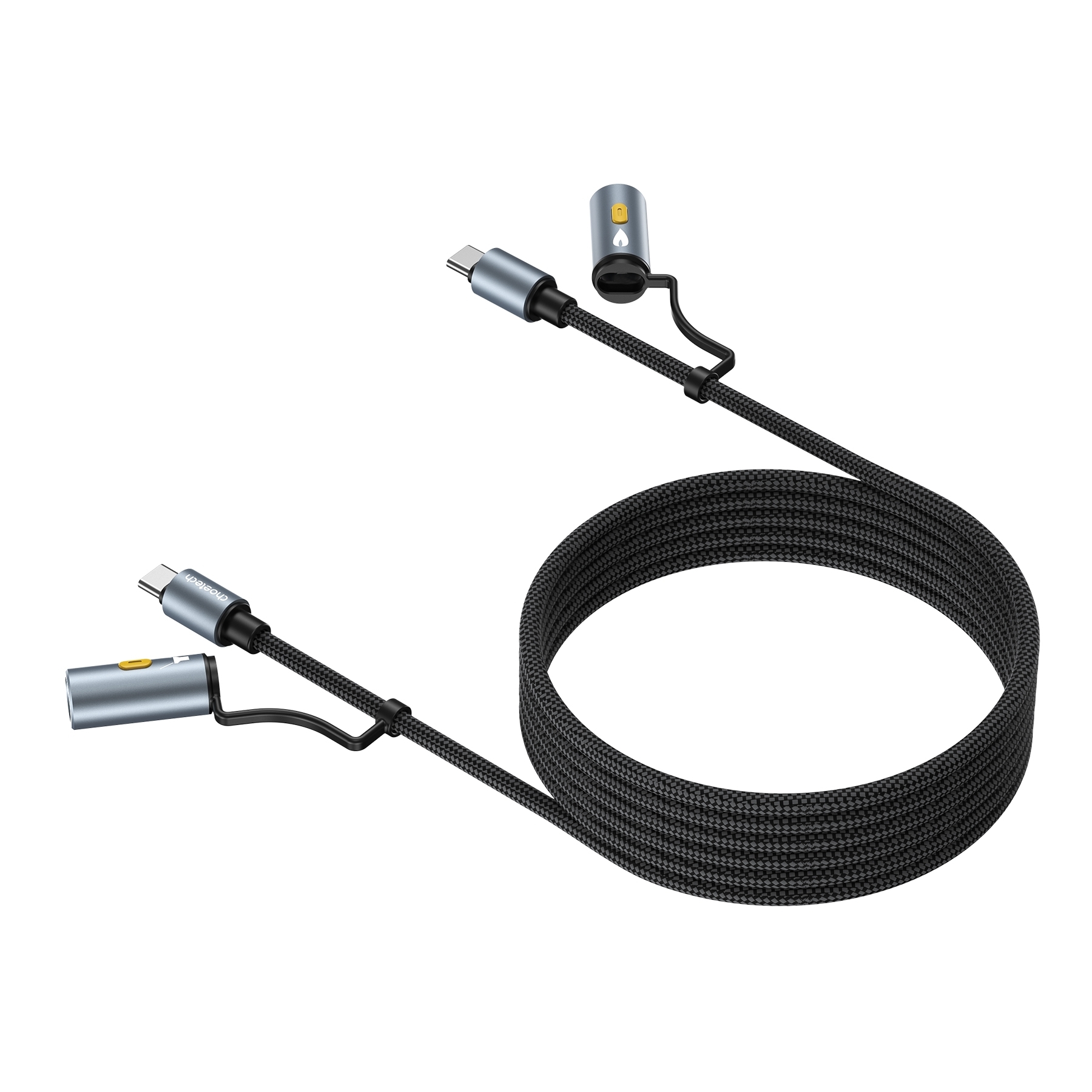 V28-ELECHOCC1001-202506190741-00 CHOETECH CC1001 Smart PD60W 4-in-1 USB C to C cable 1.2M - Image 1