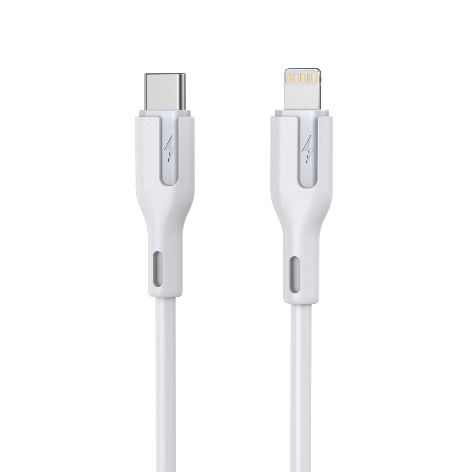 V28-ELECHOXCL0002-202507041045-00 CHOETECH XCL-0002 Silicone USB-C to L Cable 1m White - Image 1