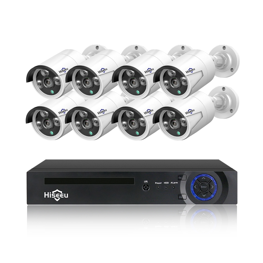 V28-ELEHISH5NVRP8612P-94811-00 Hiseeu H5NVR-P8-612P 8CH 2MP/1080P PoE CCTV System (2TB HDD) - Image 1