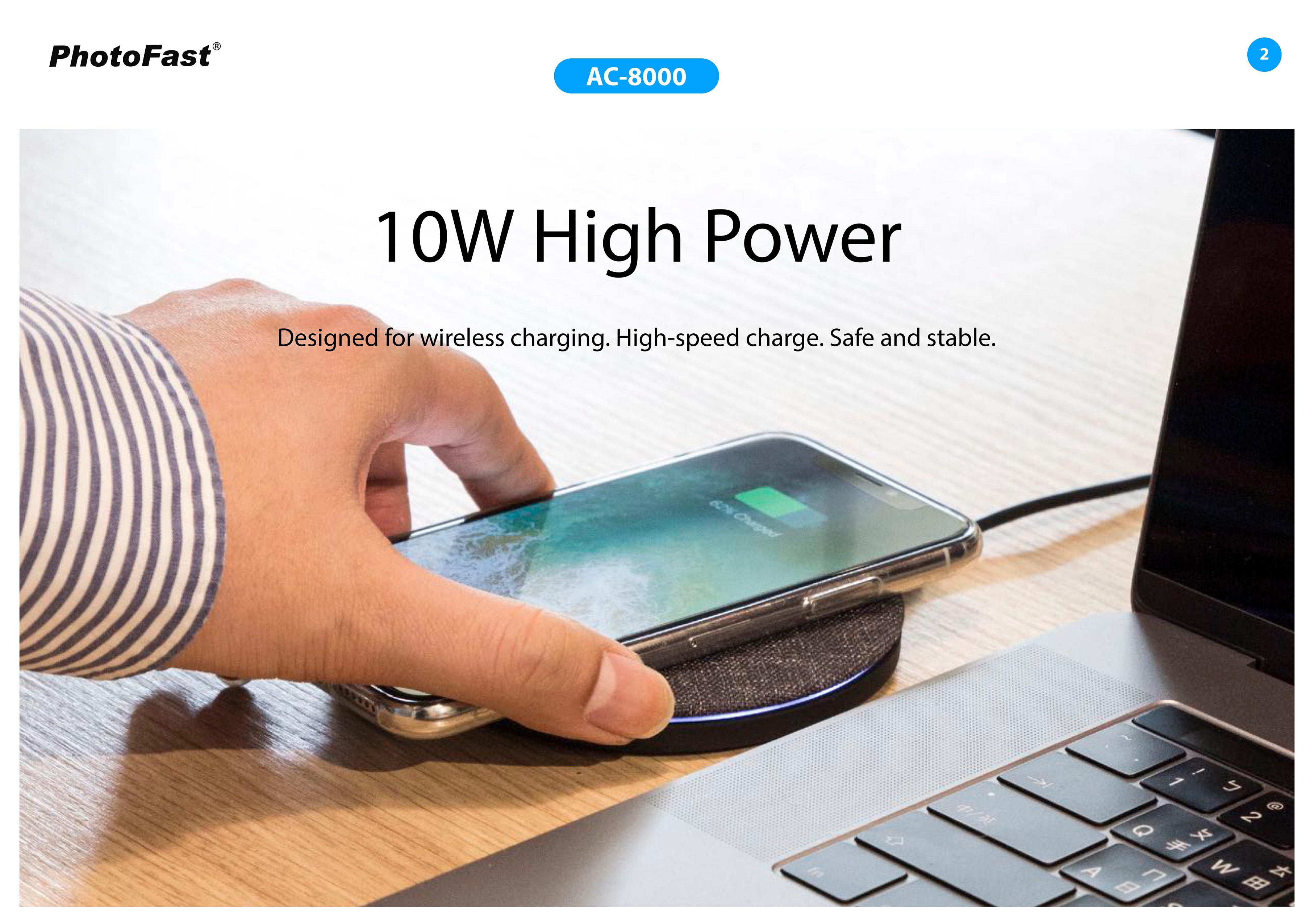 V28-ELEPTFAC8000-01_19 Photofast AirCharge Qi Compatible 10W Fast Charge (SKU:AC8000) - Image 1