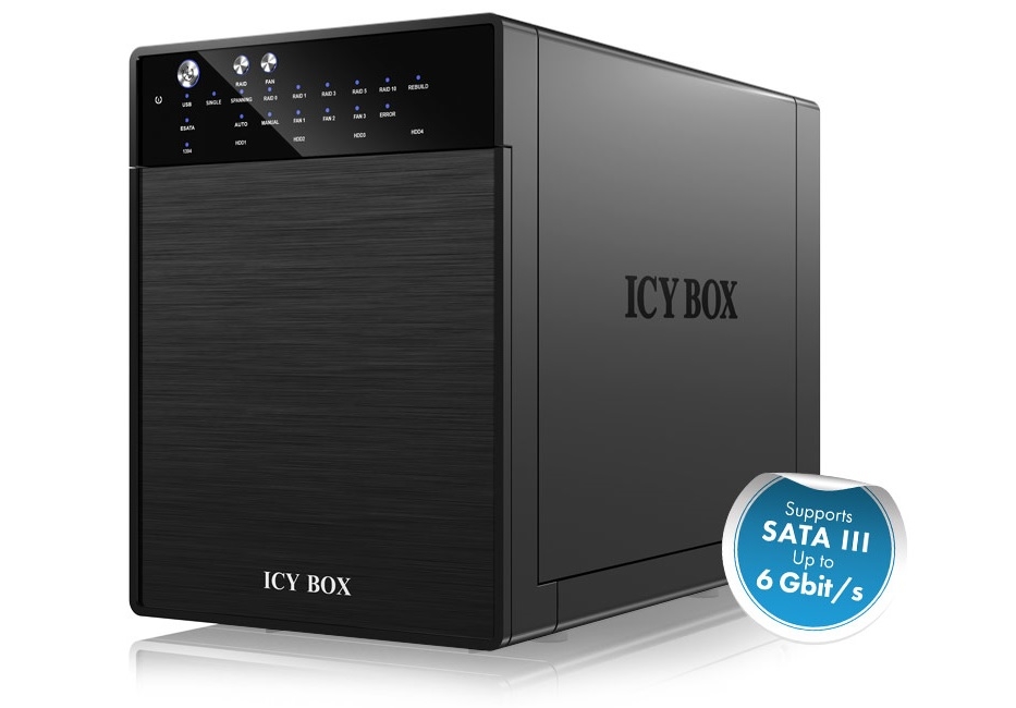 V28-HDDICYRD3640SU3-01_10 ICY BOX External 4 bay RAID System for 3.5" SATA I / II / III hard disks with USB 3.0 and eSATA (IB-RD3640SU3) - Image 1