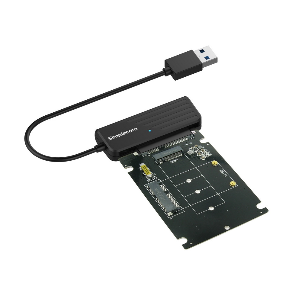 V28-SA225-01_11 Simplecom SA225 USB3.0 to mSATA + M.2 (NGFF B Key) 2 In 1 Combo Adapter - Image 1