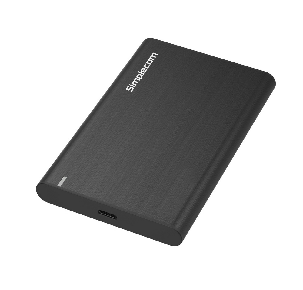 V28-SE221-BK-01_12 Simplecom SE221 Aluminium 2.5'' SATA HDD/SSD to USB 3.1 Enclosure Black - Image 1