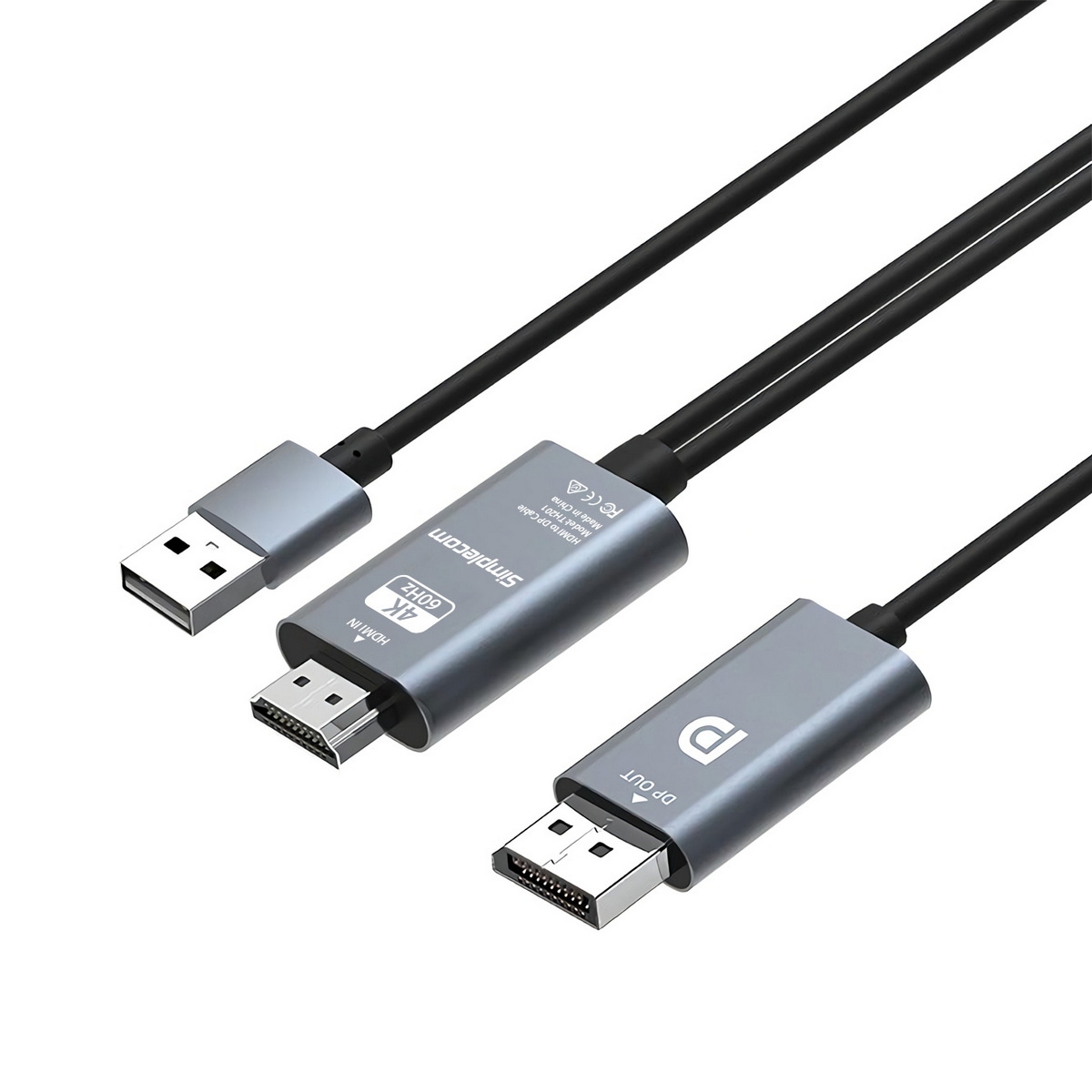 V28-TH201_th201_1_1 Simplecom TH201 HDMI to DisplayPort Active Converter Cable 4K@60hz USB Powered 2M - Image 1