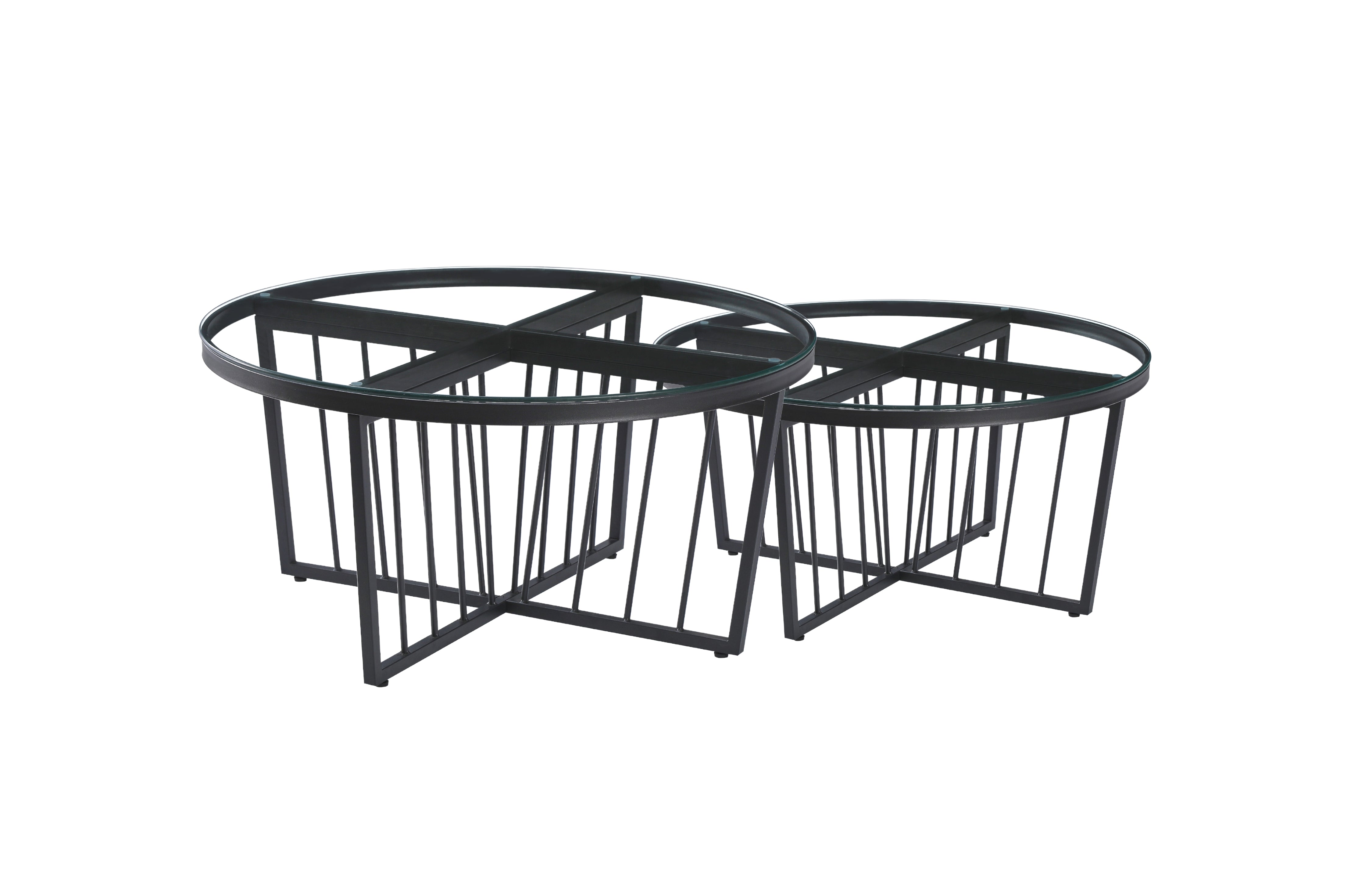 V292-CT-SER-80-BLACKBASE-CLEARGLASS-88711-00 Salina Coffee Table 80cm Black Base -Clear Glass - Image 1