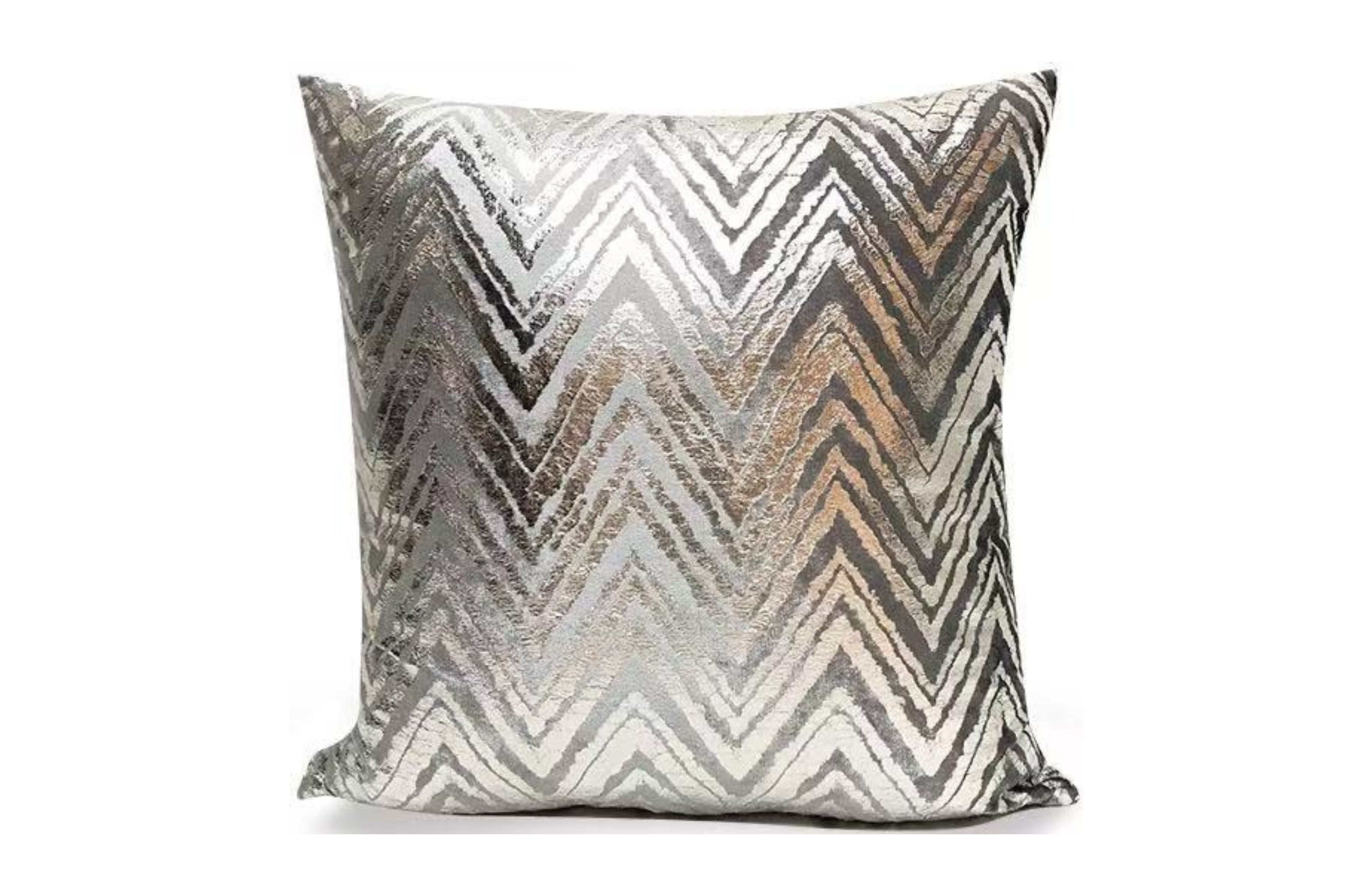 V292-HD-CUSHN-ZIGZAG-SILVER-202509031547-00 Silver Zig Zag Designer Cushion - Image 1