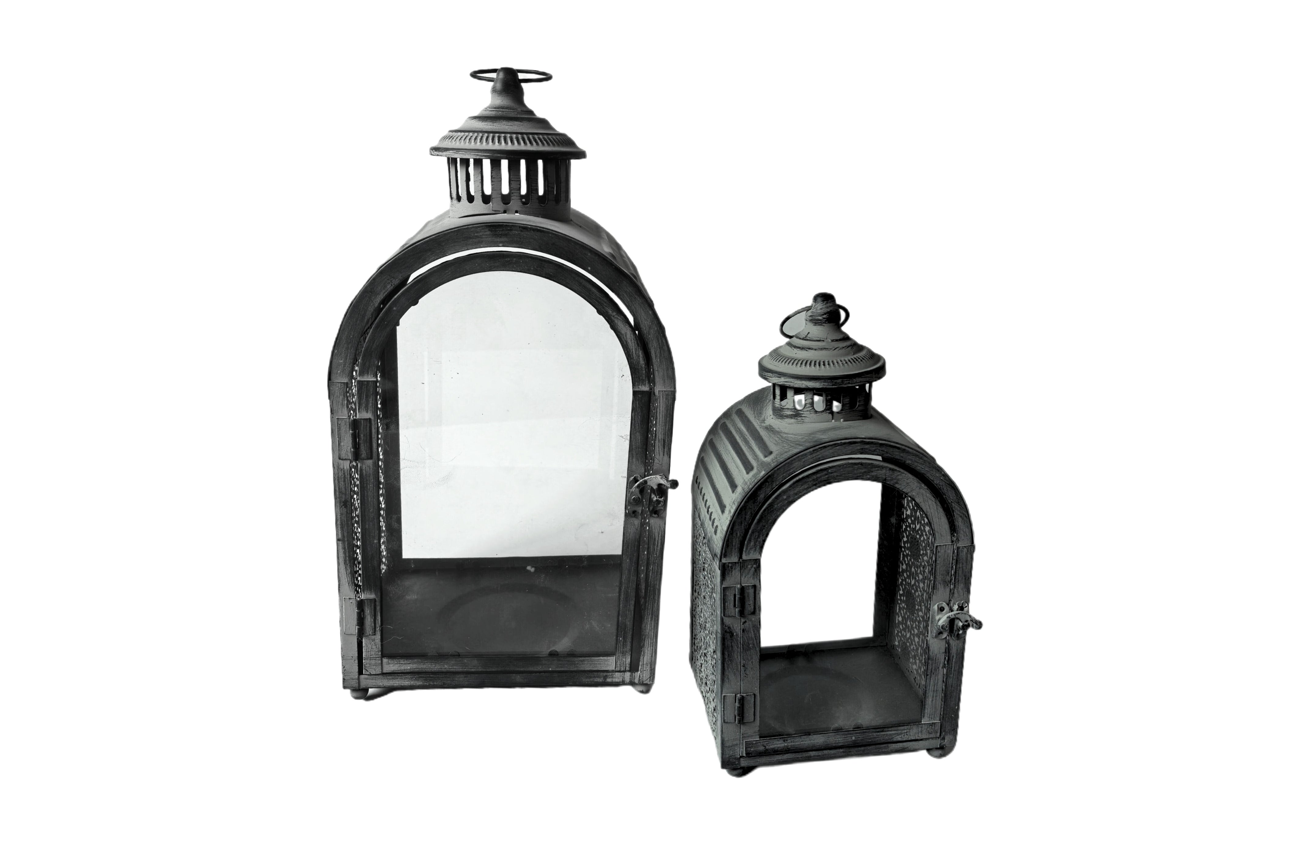 V292-HD-LTN-RUSTIC-NATURAL-SETOF2-202503282106-00 Rustic Arch Lantern Set of 2 - Image 1