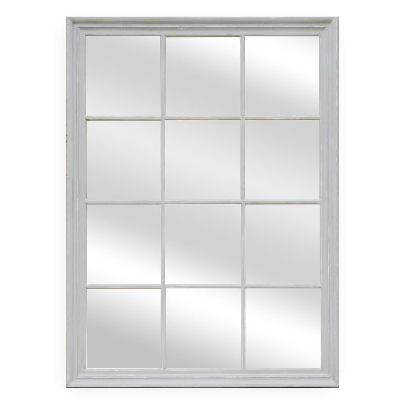 V292-MIRR-ARCH018-51894-00 Window Style Mirror - White Rectangle 95cm x 130cm - Image 1