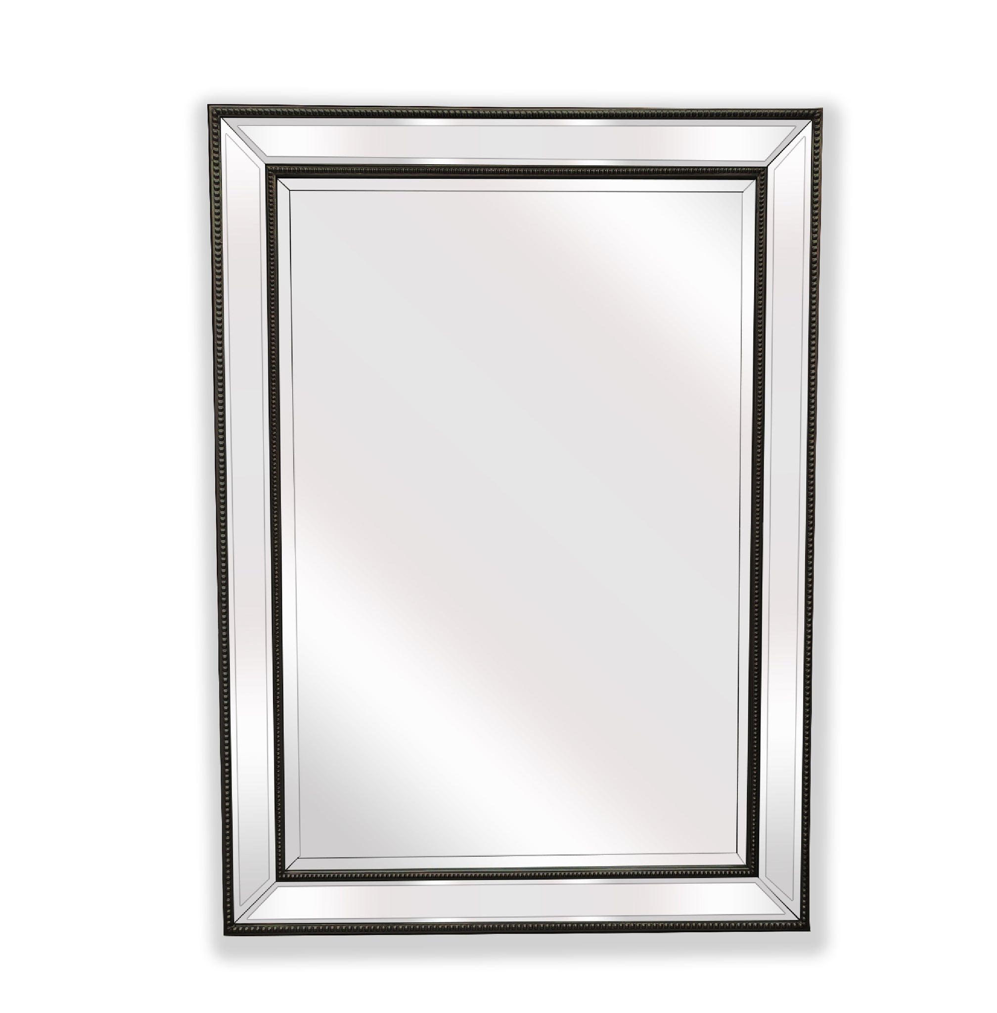 V292-MIRR-BDD007-51735-00 Black Beaded Framed Mirror - Rectangle 80cm x 110cm - Image 1
