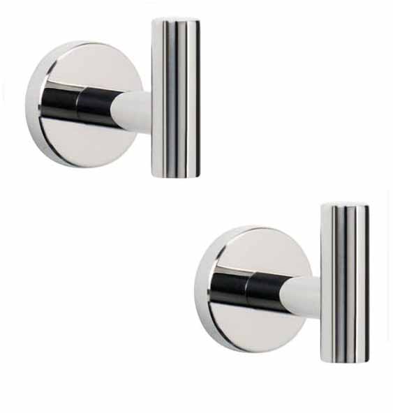 V324-2XJWTCLOHOOK-DKSI-150876-00 2 Pcs Wall Mount Bathroom Towel Hooks Holder Cloth Hanger Hook Kitchen Door Hanger Poliched Chrome - Image 1