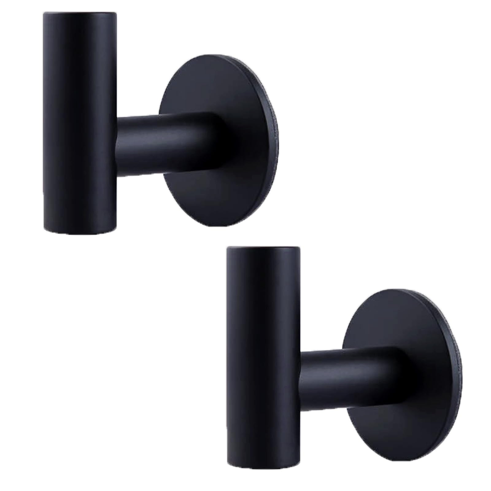 Version 1.0.0 2 Pcs Wall Mount Self Adhesive Bathroom Towel Hooks Holder Cloth Hanger Hook Door Hanger Black - Image 1