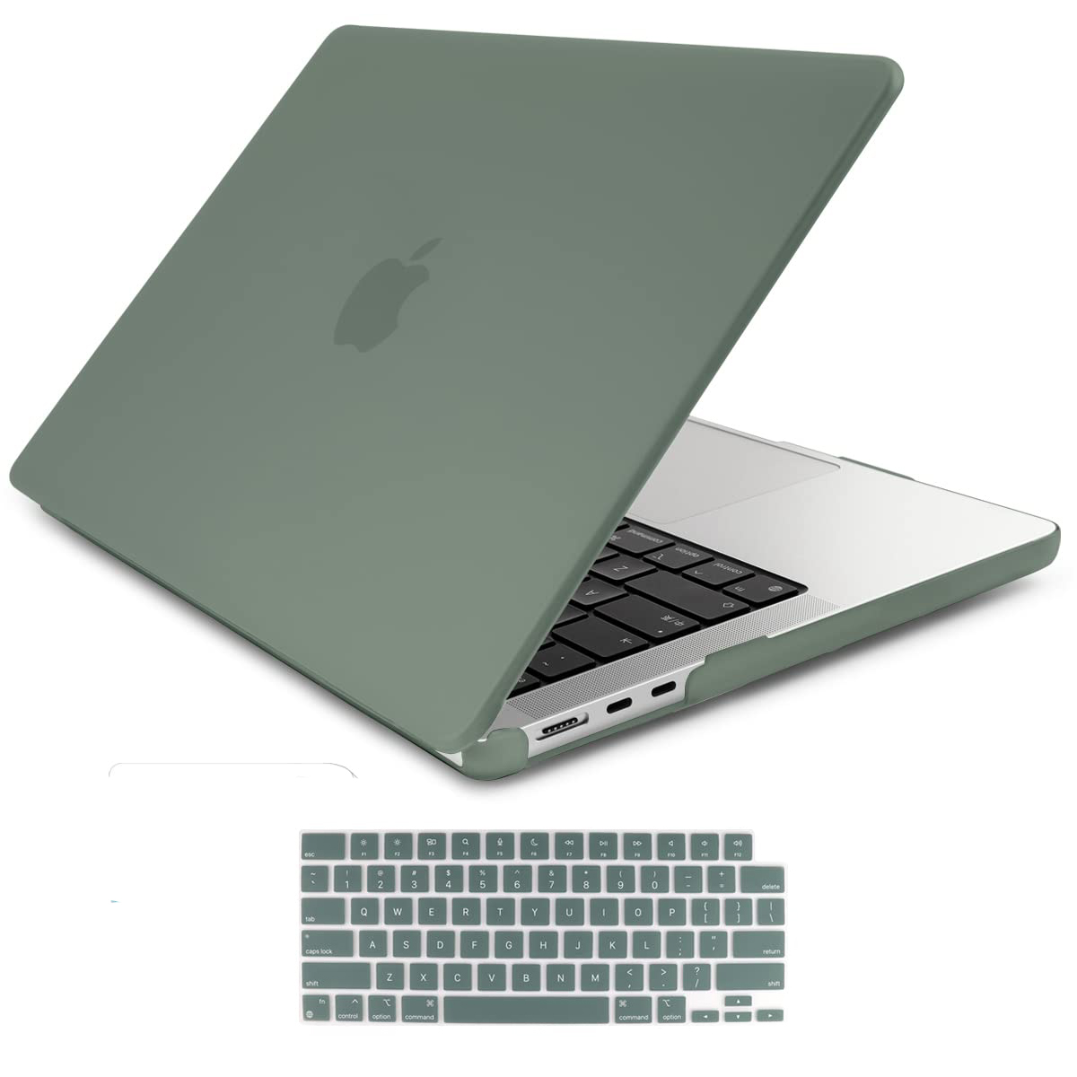V324-A2681-M-DGREEN-82569-00 Suitable for 2023 2022 MacBook Air 13 inch case M2 Model A2681 Hard Shell Case Keyboard Cover Midnight Green - Image 1