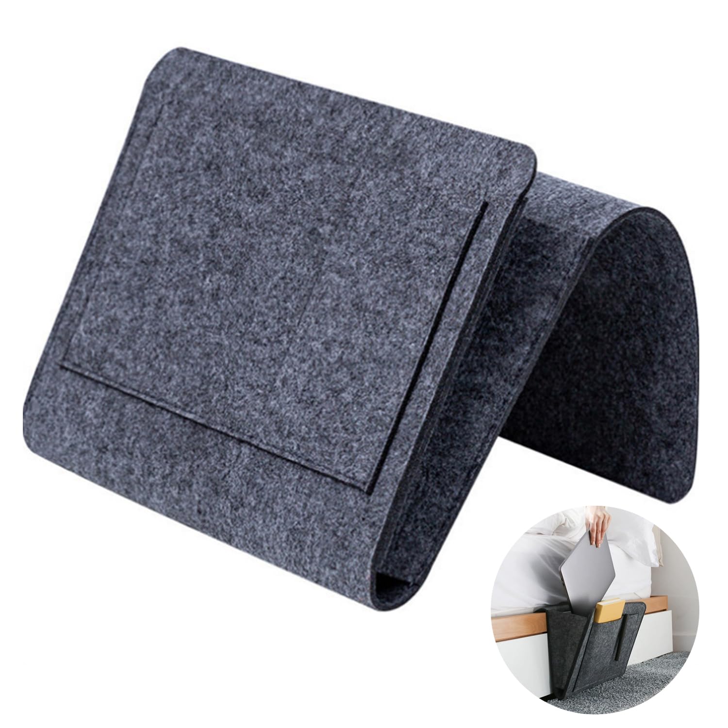 Version 1.0.0 Bed Organiser Bed Caddy Sofa Organiser Bedside Organiser Book Magazines Organiser Dark Grey - Image 1