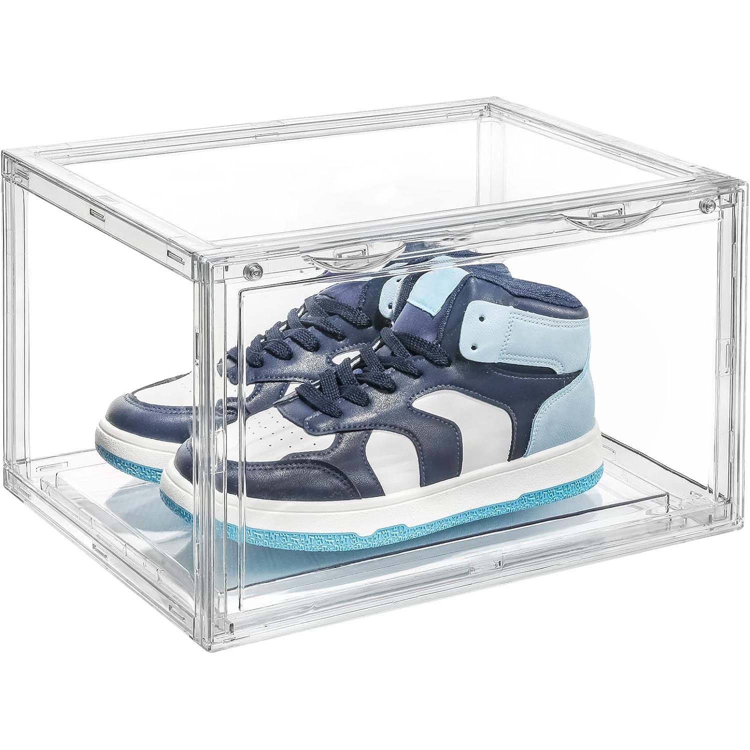 V324-CS2-1XARCSHOEBOX-95365-00 1 Pack Large Acrylic Shoe Box Storage Side Door Open Stackable Boxes Transparent Clear Display Case - Image 1