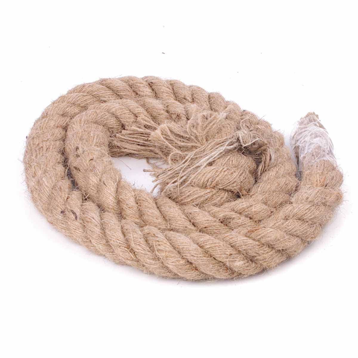 V324-HO-40MMSROPE1M-69567-00 1m Sisal 40mm Rope Natural Twine Cord Thick Jute Hemp Manila Crafting Home Decor - Image 1