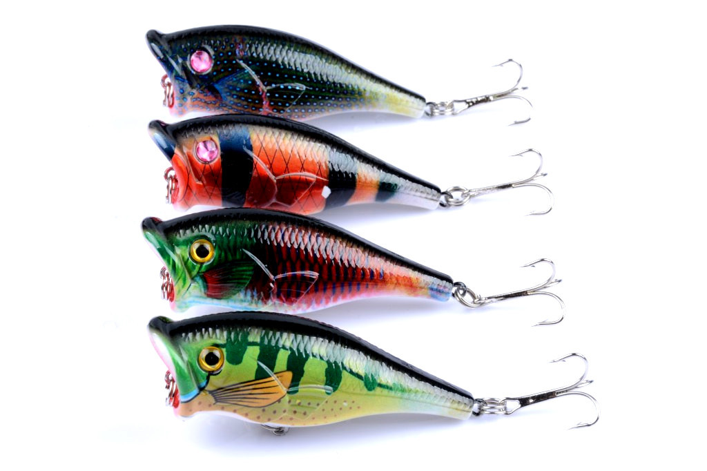 V324-LB19-fishing-lure-LB19-1-00 4X 6.5cm Popper Poppers Fishing Lure Lures Surface Tackle Fresh Saltwater - Image 1