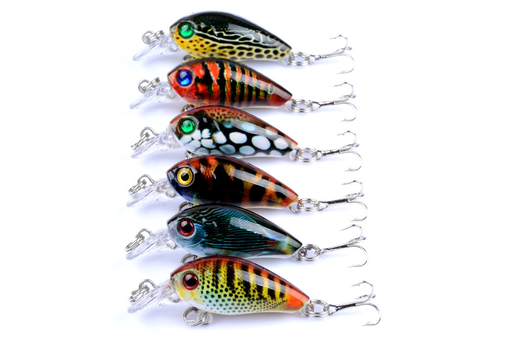 V324-LB58-fishing-lure-LB58-2-00 6x 4.5cm Popper Crank Bait Fishing Lure Lures Surface Tackle Saltwater - Image 1