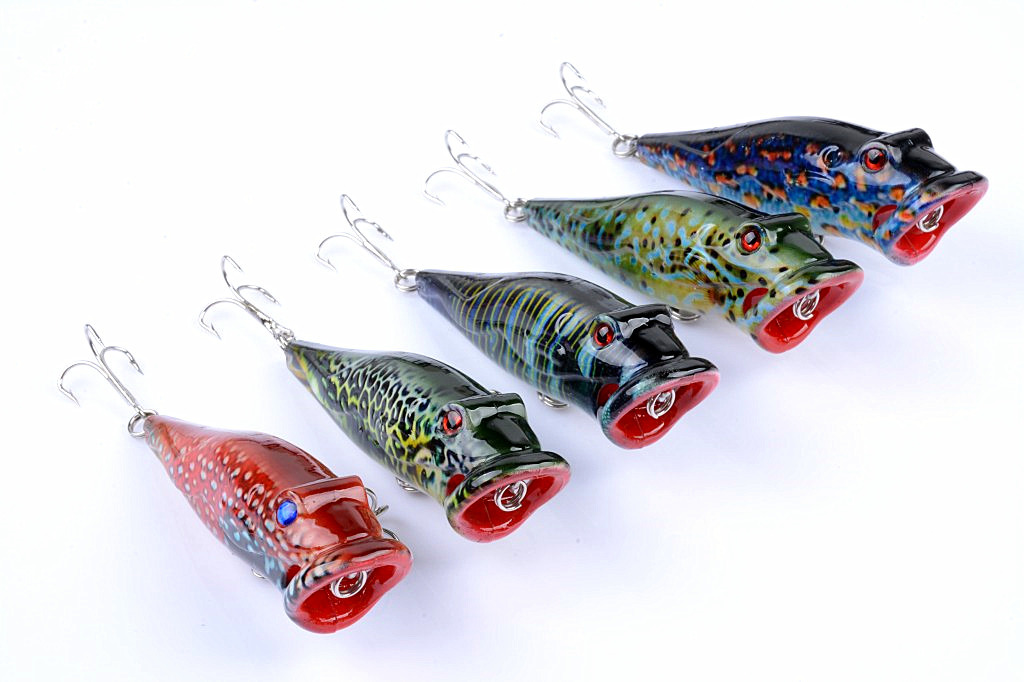 V324-LB76-fishing-lure-LB76-2-00 5X 8cm Popper Poppers Fishing Lure Lures Surface Tackle Fresh Saltwater - Image 1