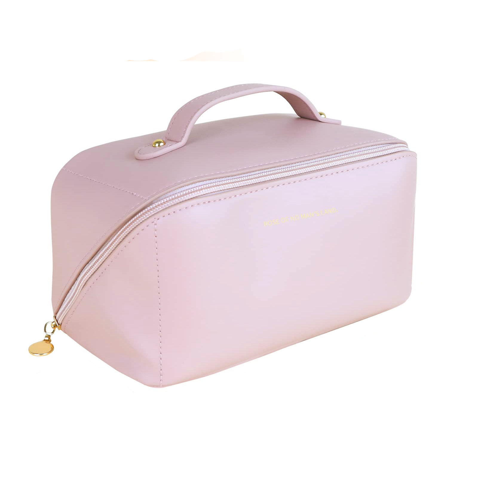 V324-MKBAG-PK-79612-00 Large Travel Cosmetic Bag Portable Make up Makeup Bag Waterproof PU Leather Storage Pink - Image 1