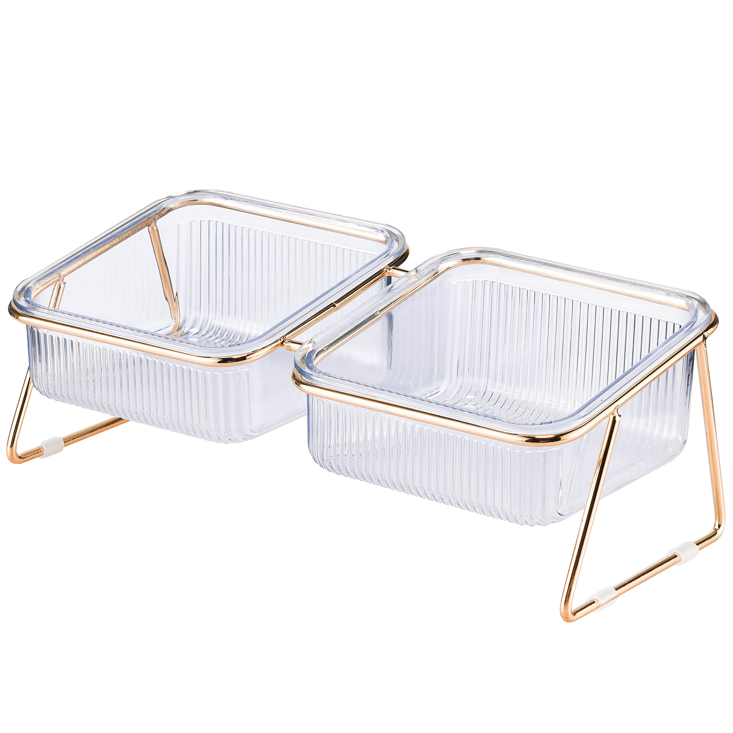 V324-PET-2BOWL-69593-00 Pet Dog Cat Puppy Food Water Bowls Feeding Dishes 2 Large Bowl Dishwasher Safe - Image 1