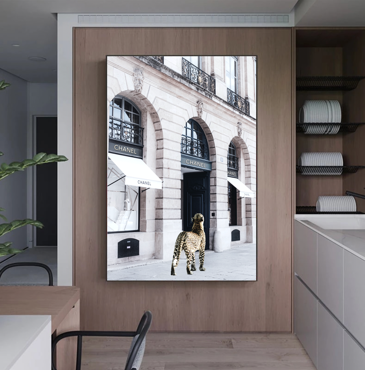 V355-IA-AW-CW-F9060-61506-01 Interior Ave - Catwalk - 90cm x 60cm White Framed Artwork - Image 1