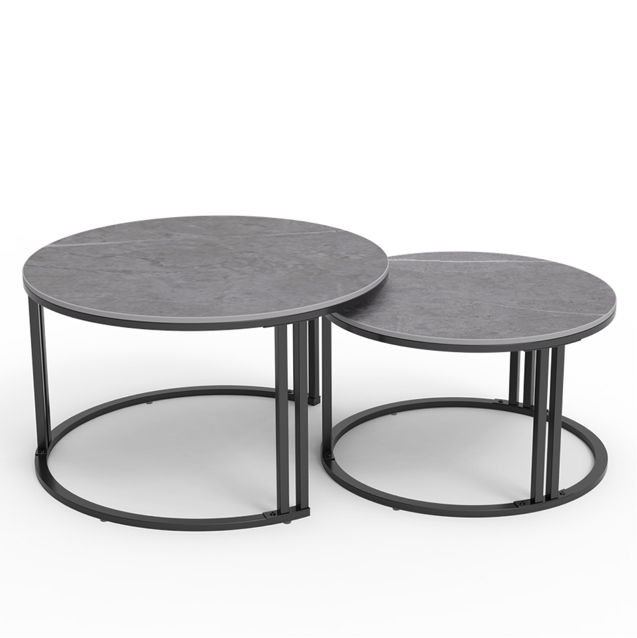 V355-IA-CT14-SB-183455-00 Interior Ave - Premier Nested Coffee Table Set - Grey Stone - Image 1