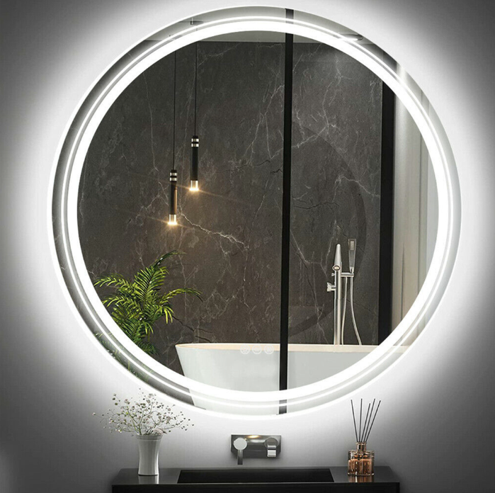 V355-IA-RWM-90-202503211814-00 Interior Ave - LED Round Frameless Salon / Bathroom Wall Mirror - 90cm - Image 1