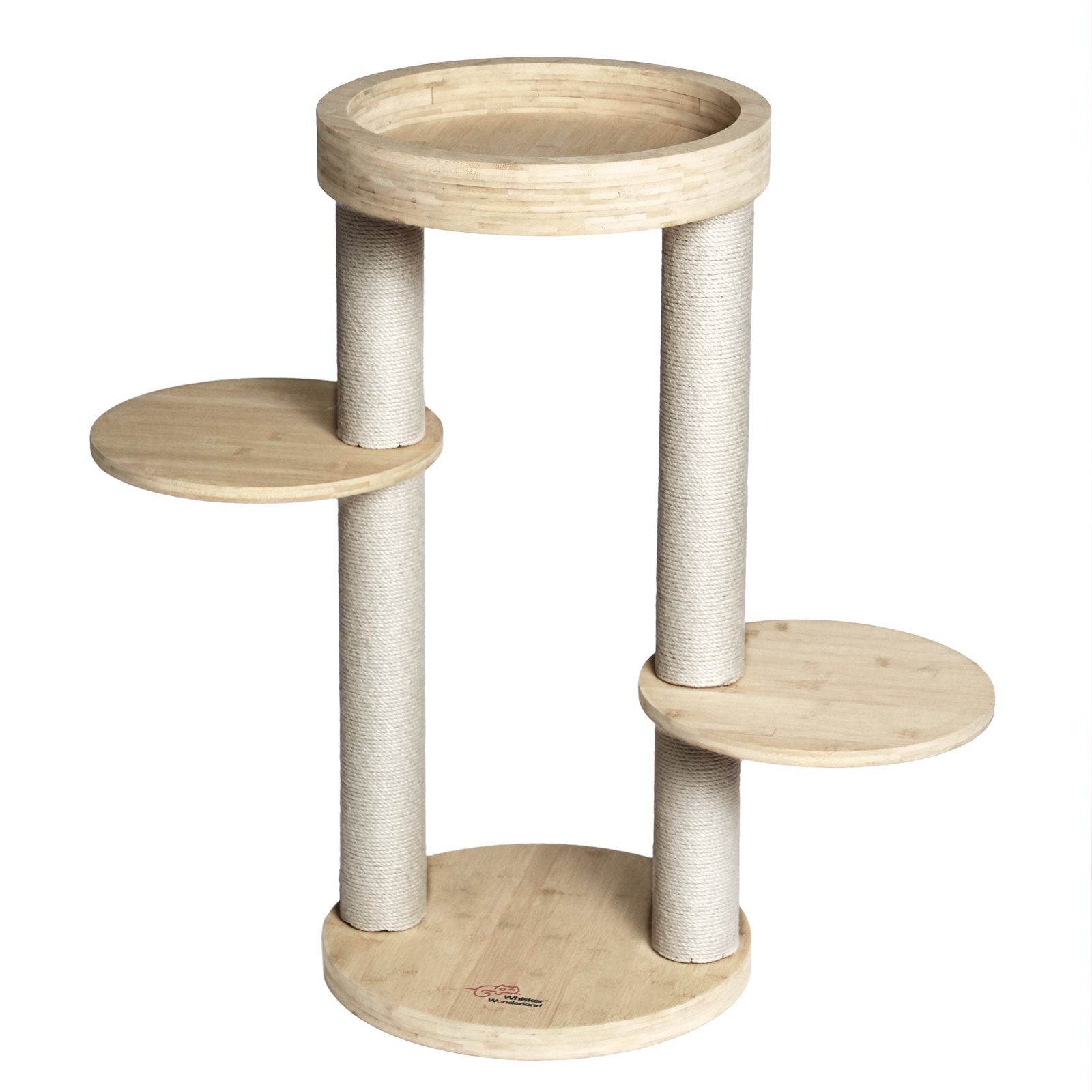 V360-BCCT-S-202506191421-00 Whisker Wonderland Premium Eco Bamboo Cat Tree Small - Natural Bamboo Structure, Safe & Stable, Multi-Functional Cat Furniture, Climbing & Scratching - Image 1