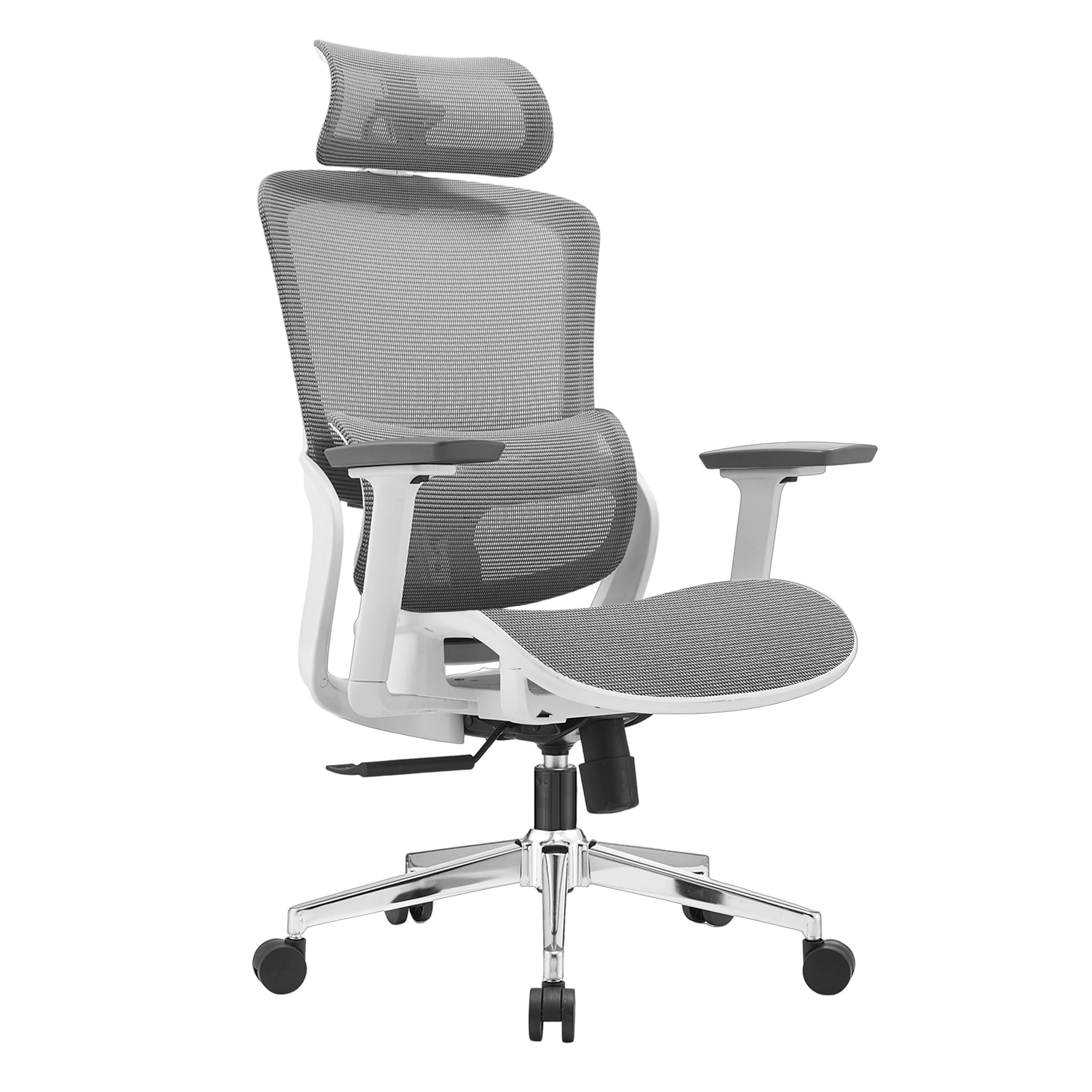 V369-A8616-QW-GREY-209265-00 Elena High Back Full Mesh Ergonomic Office Chair In Grey - Image 1