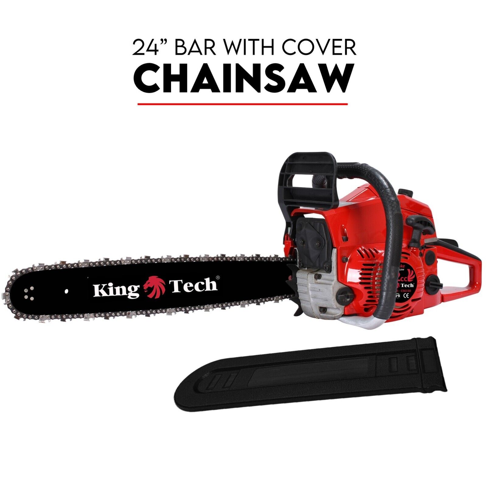 V379-24CHAINSAW0001-185833-00 Commercial Petrol Chainsaw 24" Bar Chain Saw Tree Pruning Top Handle - Image 1