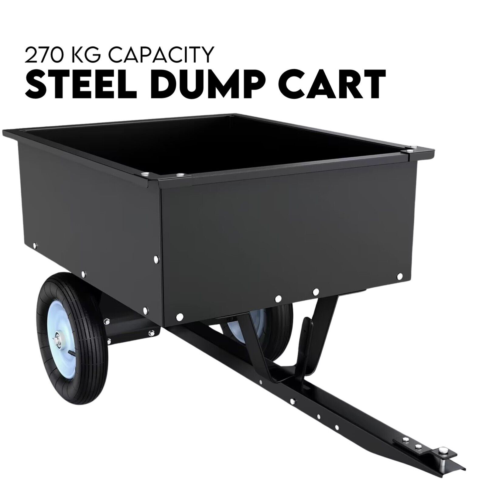 V379-DUMPCRTBLCK002-89409-00 Steel Dump Cart Garden Tipping Trailer - Image 1