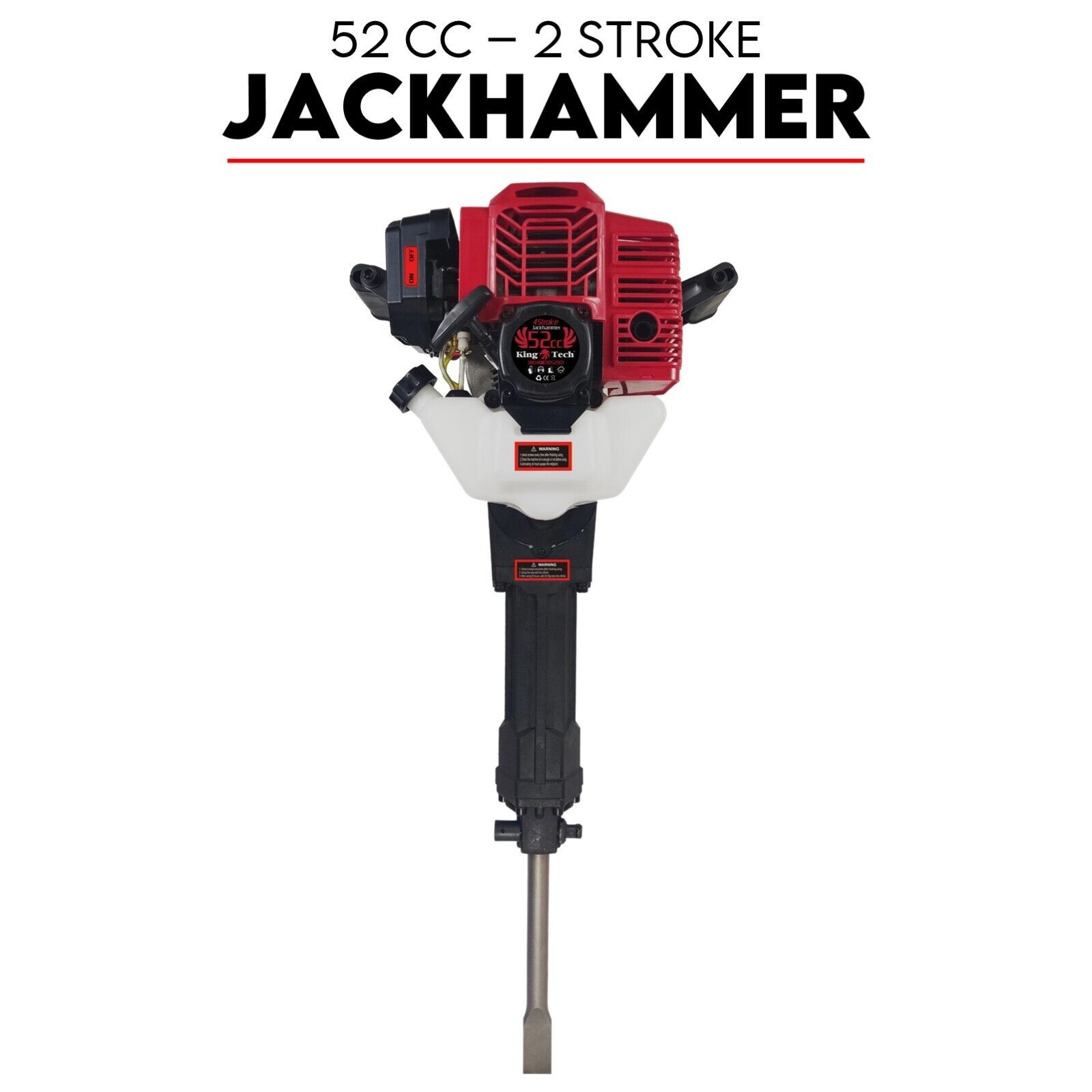 V379-JAKHAMER052001-185839-00 2 Stroke Petrol Demolition Jackhammer Concrete Tile Breaker 52cc Jack Hammer - Image 1