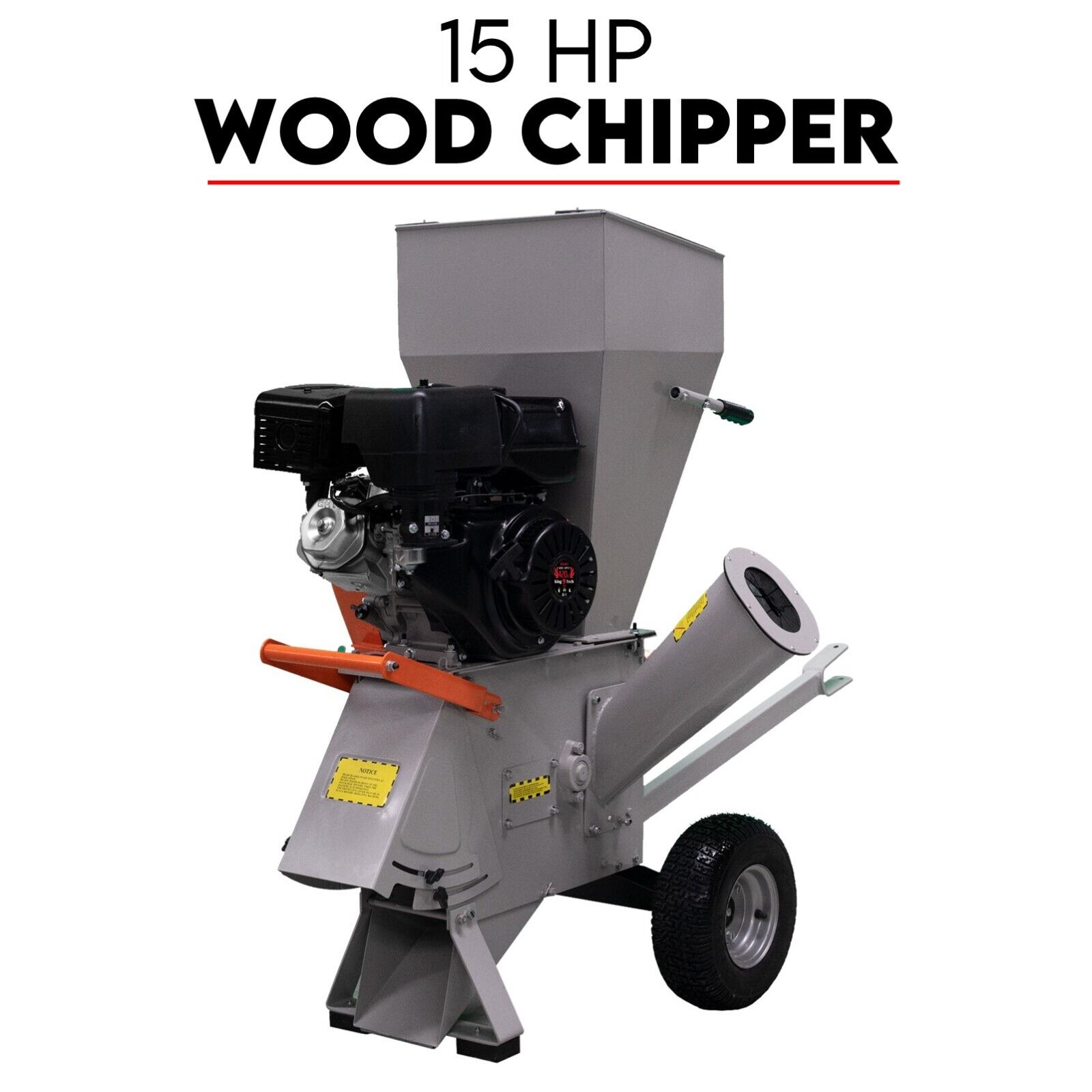 V379-WODCHPER015001-185853-00 15HP Engine Wood Chipper Garden Mulcher Shredder Mulch Chip Tree Branch - Image 1
