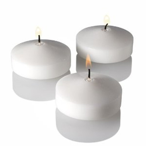 V382-10WHITE8CMFLOAT-65336-00 10 Pack of 8cm Ivory Wax Floating Candles - wedding party home event decoration - Image 1