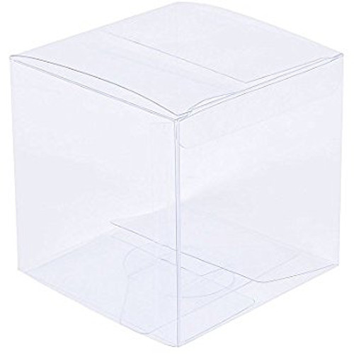 V382-50PVC9X9X9-144308-00 50 Pack of 9cm Sqaured Cube Gift Box - Product Showcase Clear Plastic Shop Display Storage Packaging Box - Image 1