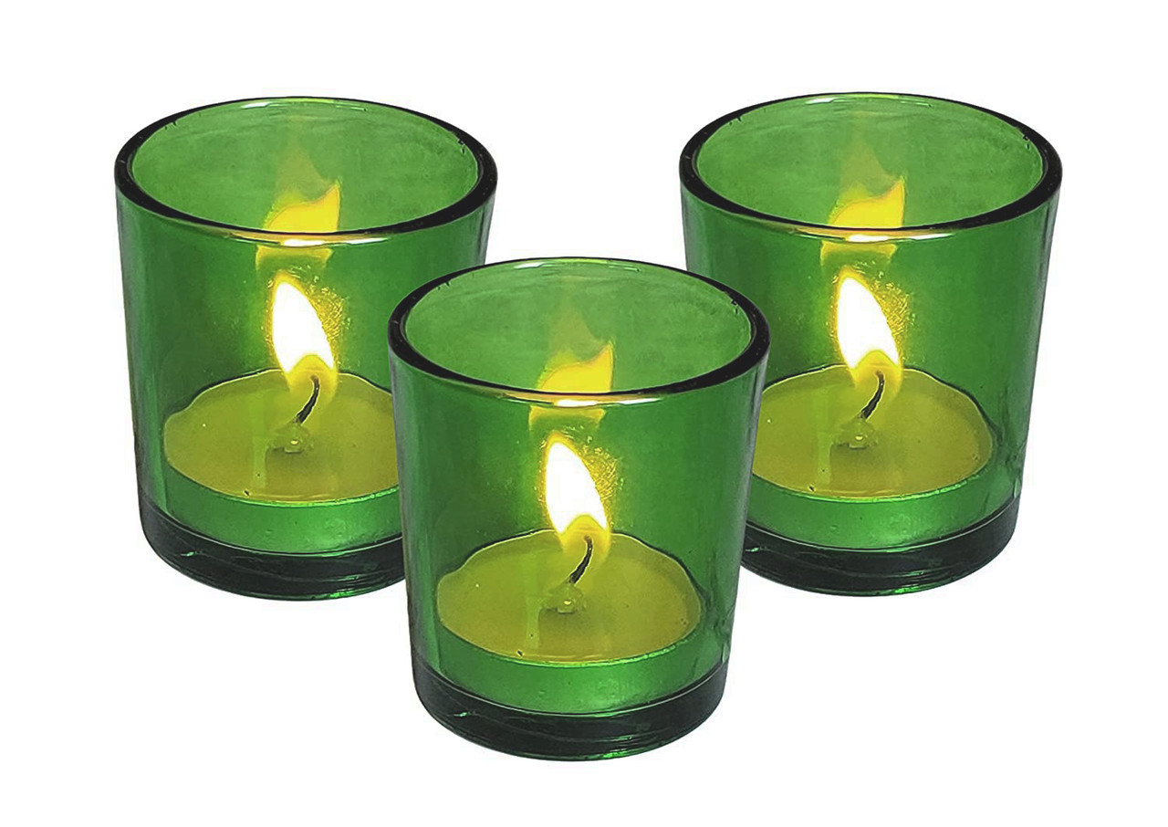 V382-GREENCHX10-202503072230-00 10 Pack Green Glass Votive Candle Holders Table Centreoieces Xmas Wedding Anniversary Event Recption Party Function or Home Decor - Image 1