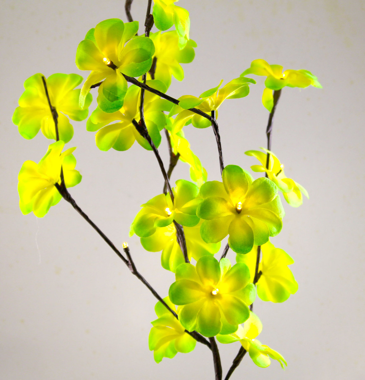 V382-GRFRANGISTEMBATT-68311-00 1 Set of 50cm H 20 LED Green Frangipani Tree Branch Stem Fairy Light Wedding Event Party Function Table Vase Centrepiece Tropical Decoration - Image 1