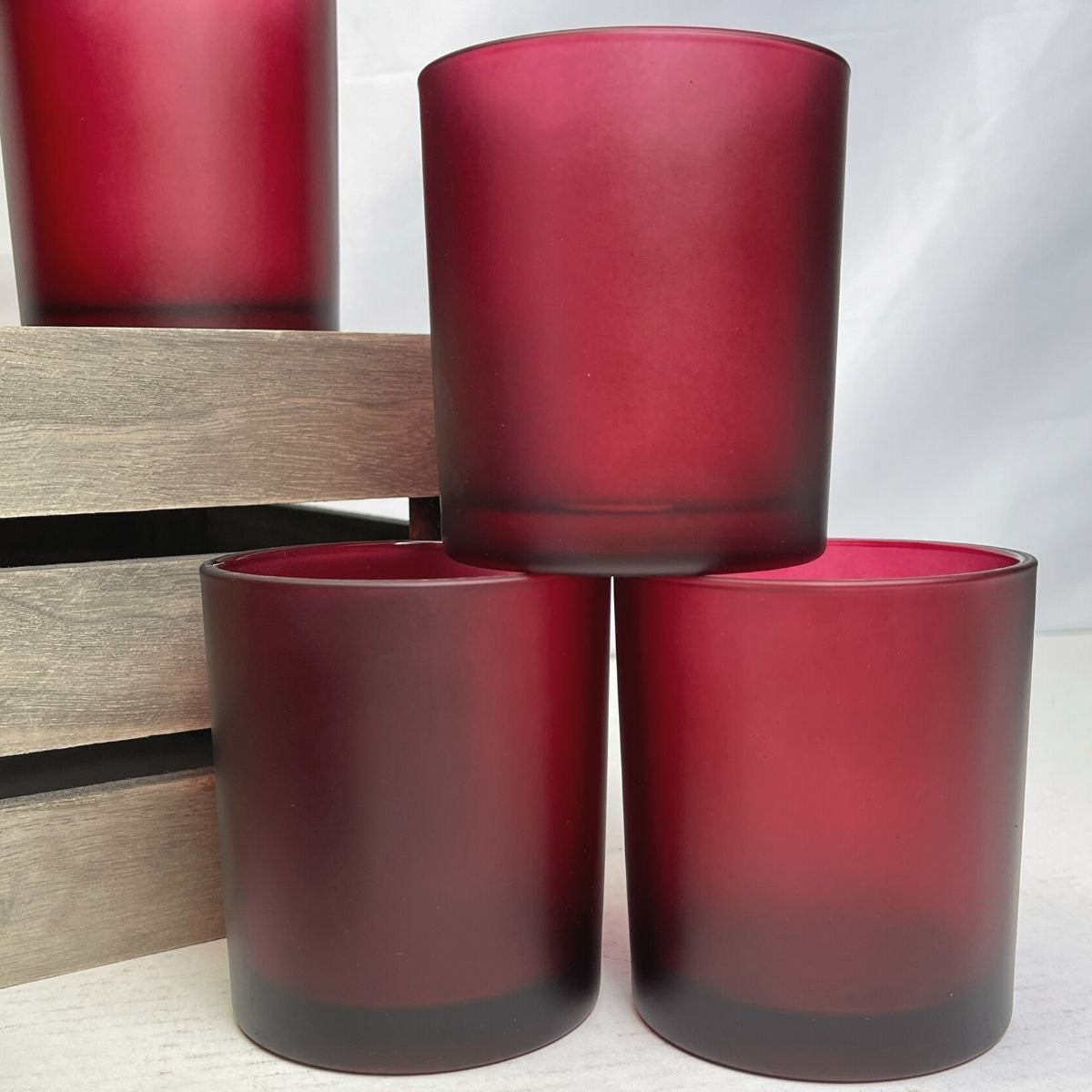 V382-RFHX20-202503121005-00 20 Pack Red Frosted Glass Votive Tealight Candle Holders Valentines Day Xmas Wedding Decor Glass Candlestick Party Decorations Bridal Baby Shower Event - Image 1