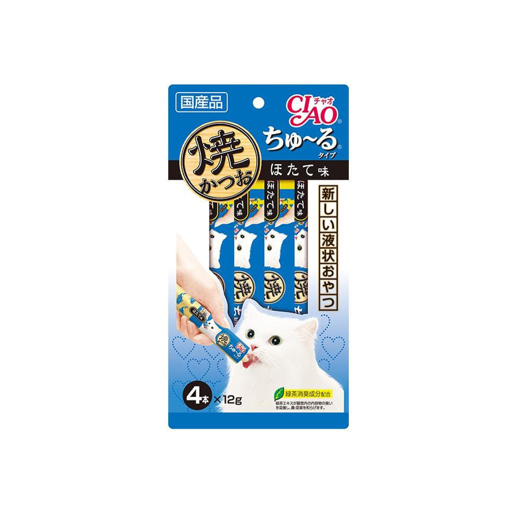 V390-4R-105-6-67928-00 CIAO Grilled Tuna Churu Puree Scallop Flavour 12G X 4 4R-105 X6 - Image 1