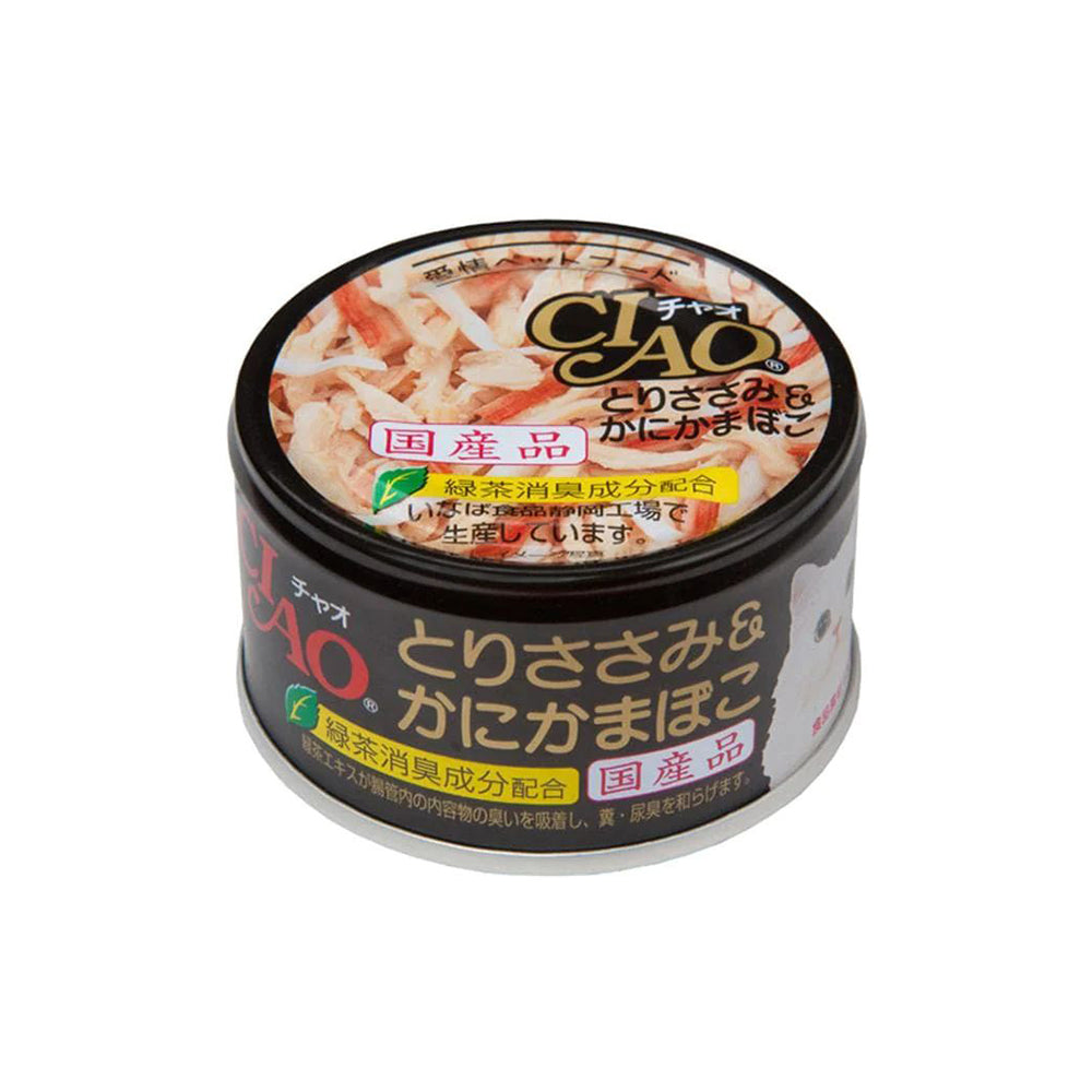 V390-C-13-12-67946-00 CIAO Canned Jelly For Cat Chicken Fillet And Crab Stick 85G X12 - Image 1