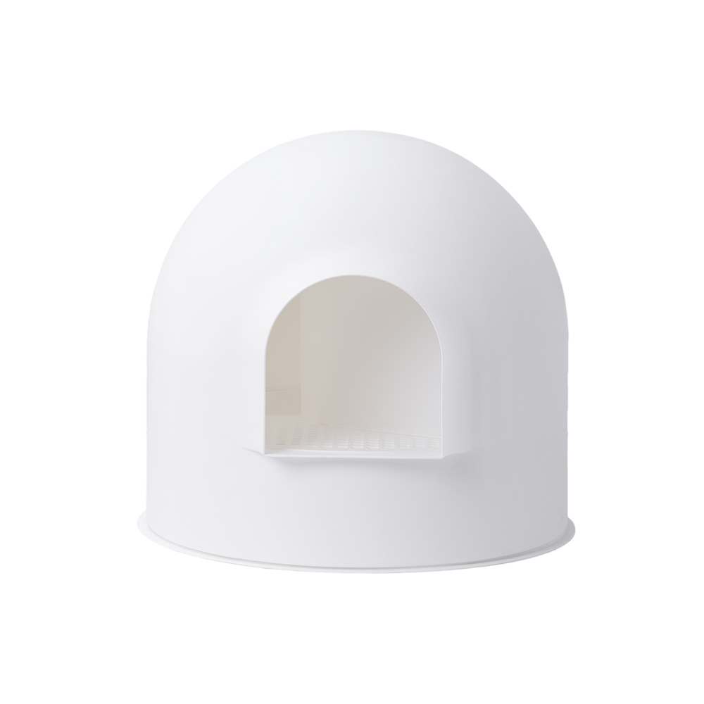 V390-PD1001W1-67558-00 PIDAN Igloo Cat Litter Box - White - Image 1