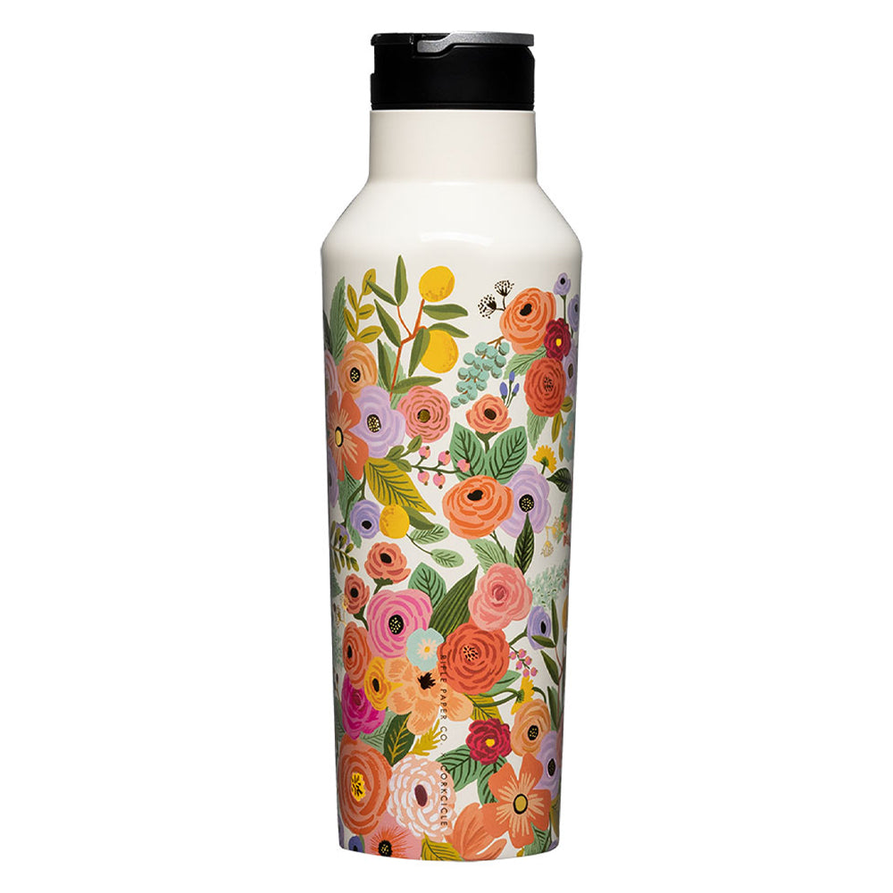 V398-CK-RP2020GCGP-202507041131-00 Corkcicle Sport Canteen - 600ml Rifle Paper - Garden Party Cream - Image 1