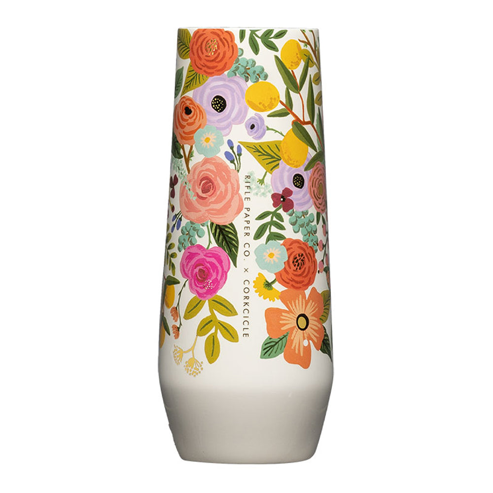 V398-CK-RP2408GCGP-202507041135-00 Corkcicle Stemless Flute - 207ml Rifle Paper - Garden Party Cream - Image 1