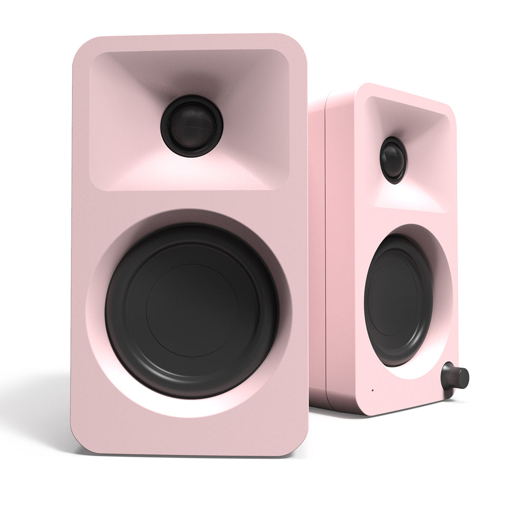 V398-KO-ORAMP-I-202507041125-00 Kanto ORA 100W Powered Reference Desktop Computer Speakers with Bluetooth 5.0 Pink - Image 1
