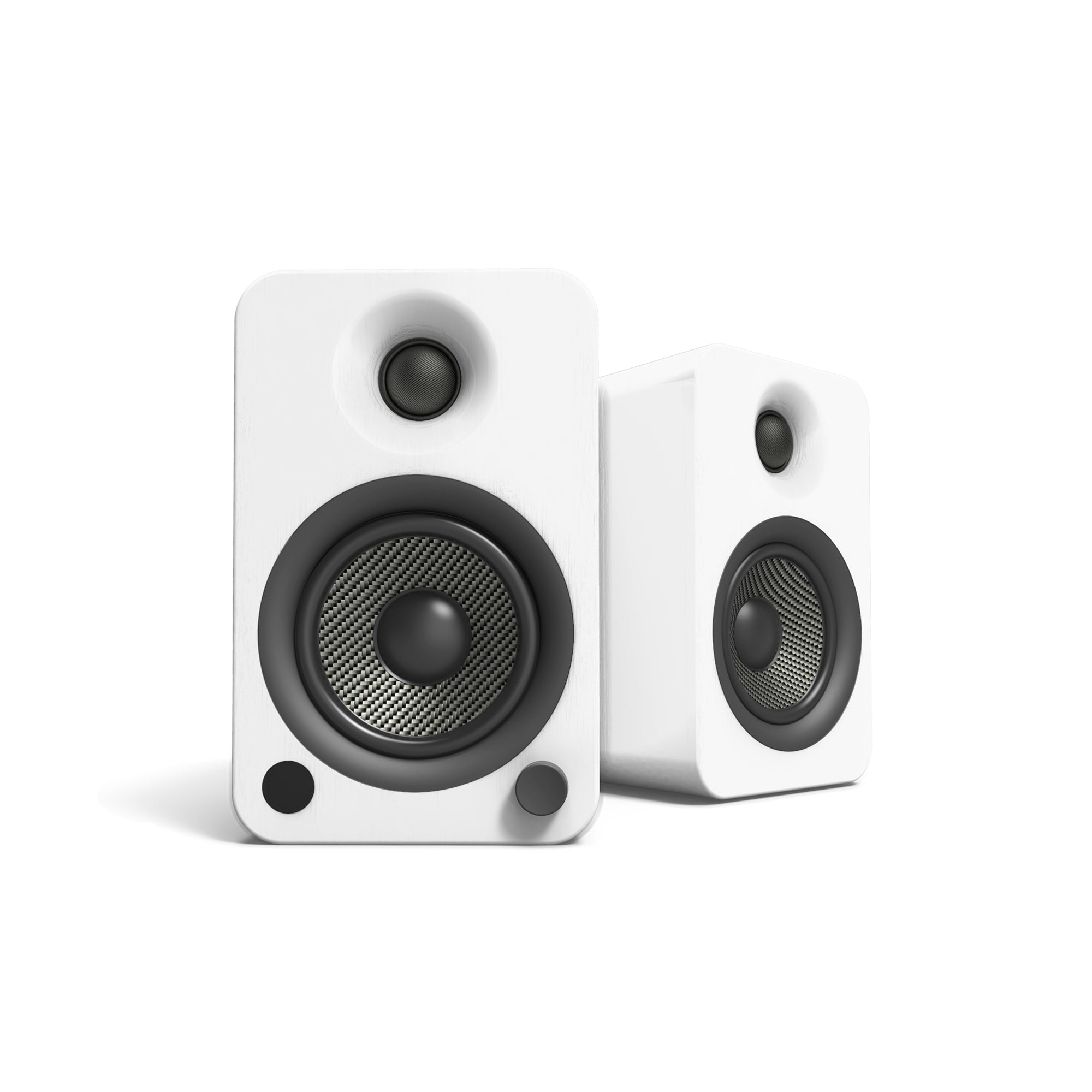 V398-KO-YU4MW-I-202503031548-00 Kanto YU4 140W Powered Bookshelf Speakers with Bluetooth and Phono Preamp - Pair, Matte White - Image 1