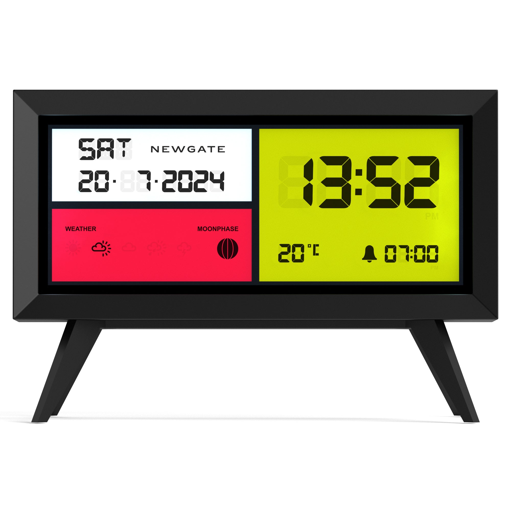 V398-NGLCDSPECT1-202504091853-00 Newgate Spectronoma Lcd Alarm Clock Matte Black - Image 1
