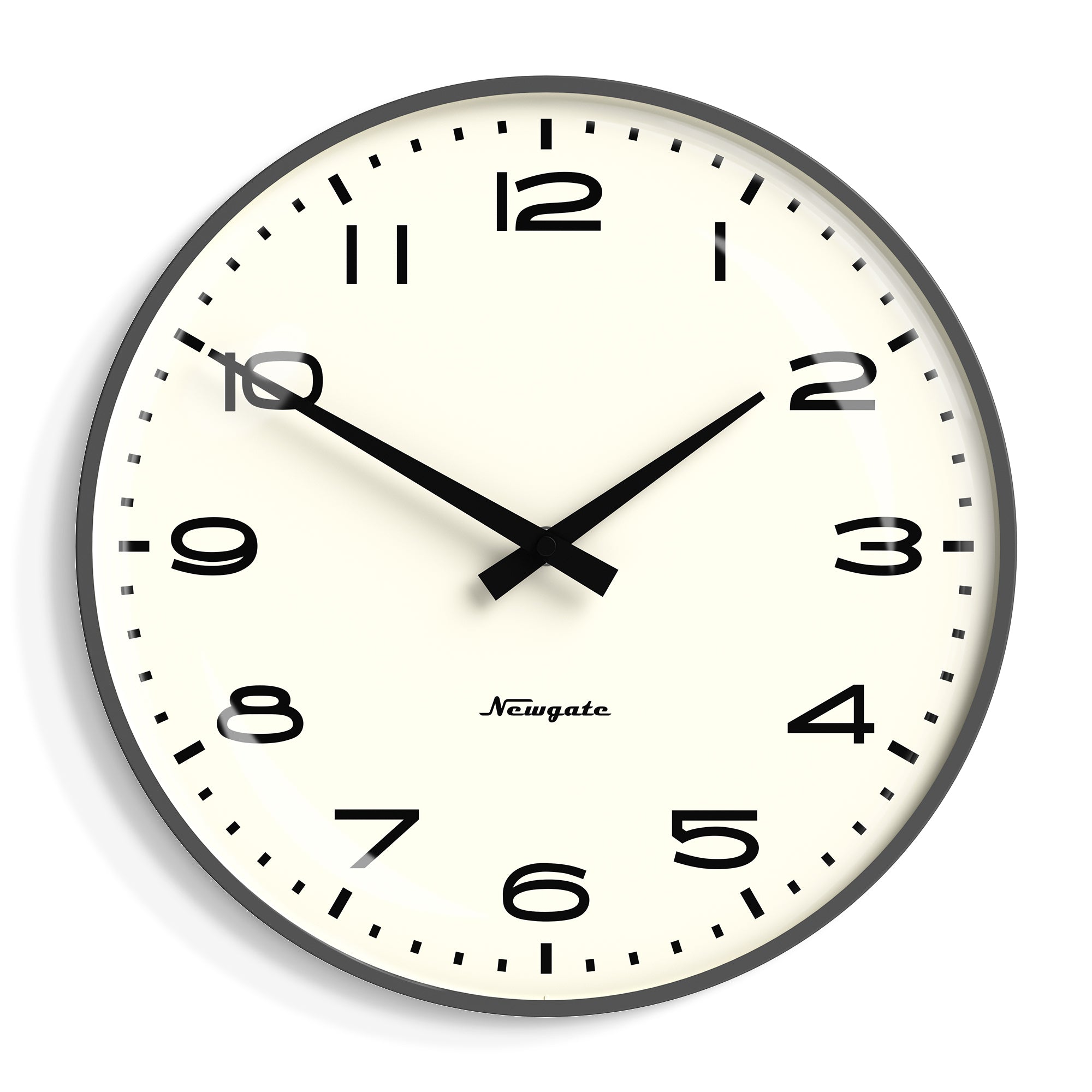V398-NM-RADC254BGY-202503041721-00 Newgate Radio City Wall Clock Black Arabic Dial - Matte Blizzard Grey - Image 1